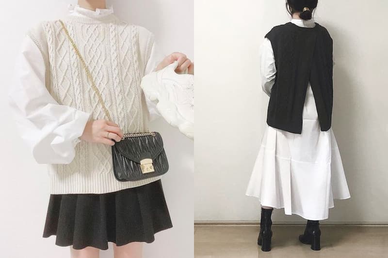 GU Cable Back Slit knitwear 2020 fw