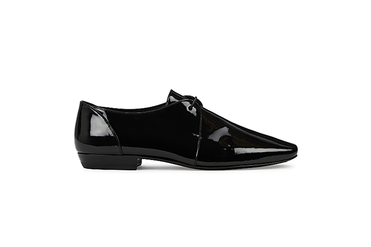 SAINT LAURENT  15 black patent leather Derby shoes