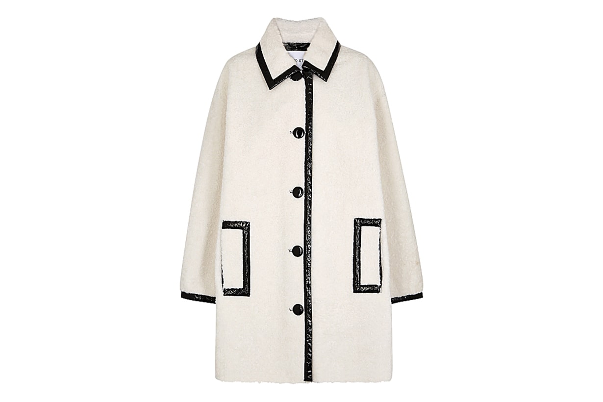 STAND STUDIO Jacey white faux shearling coat