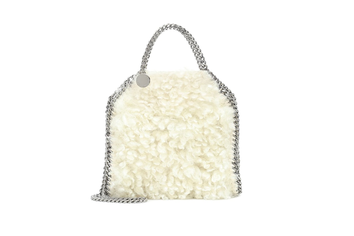 STELLA MCCARTNEY Falabella Tiny faux shearling tote