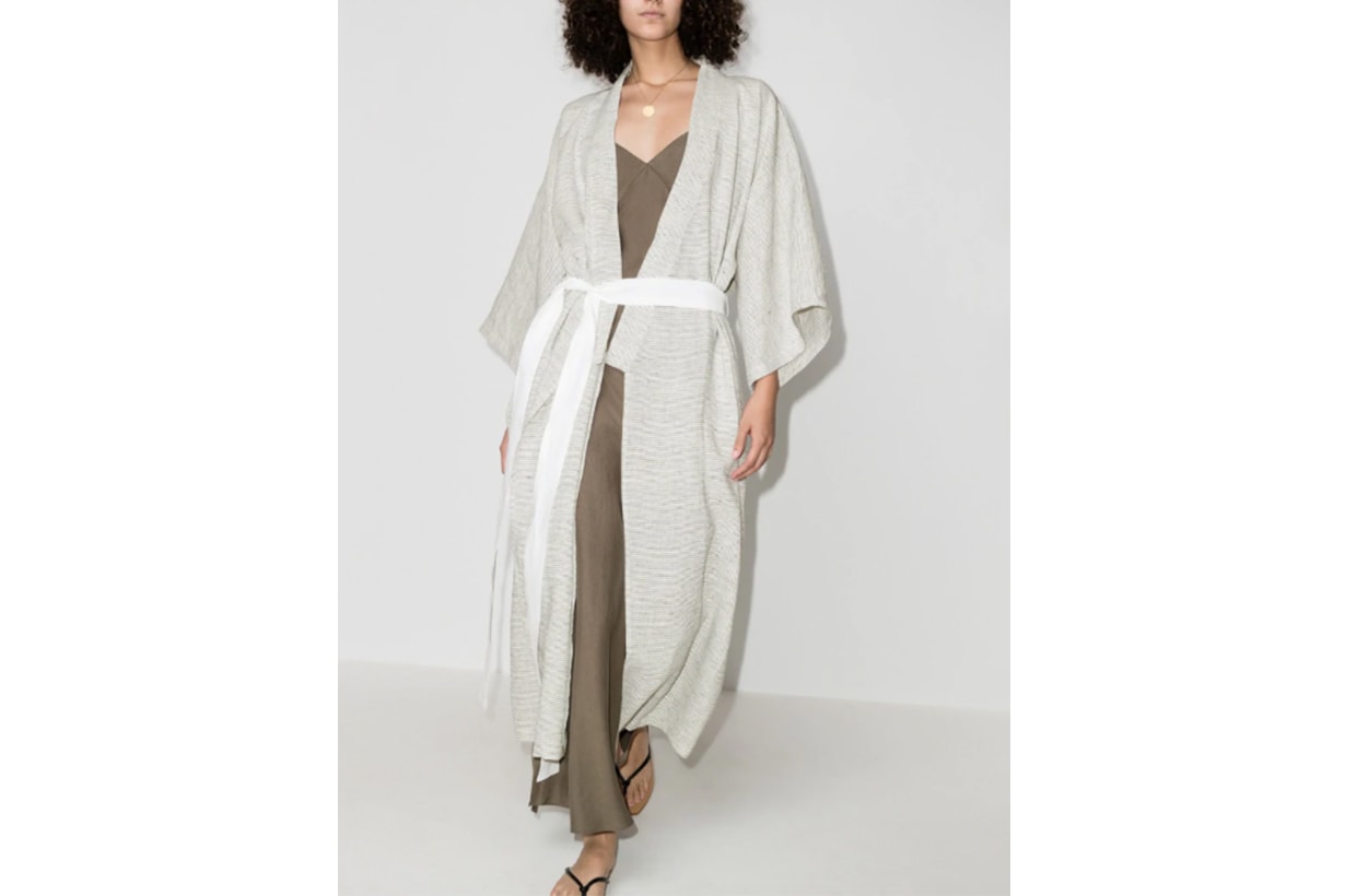 The 02 Pinstripe Kimono Robe