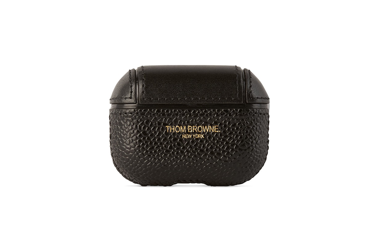 THOM BROWNE Black Leather AirPods Pro Case