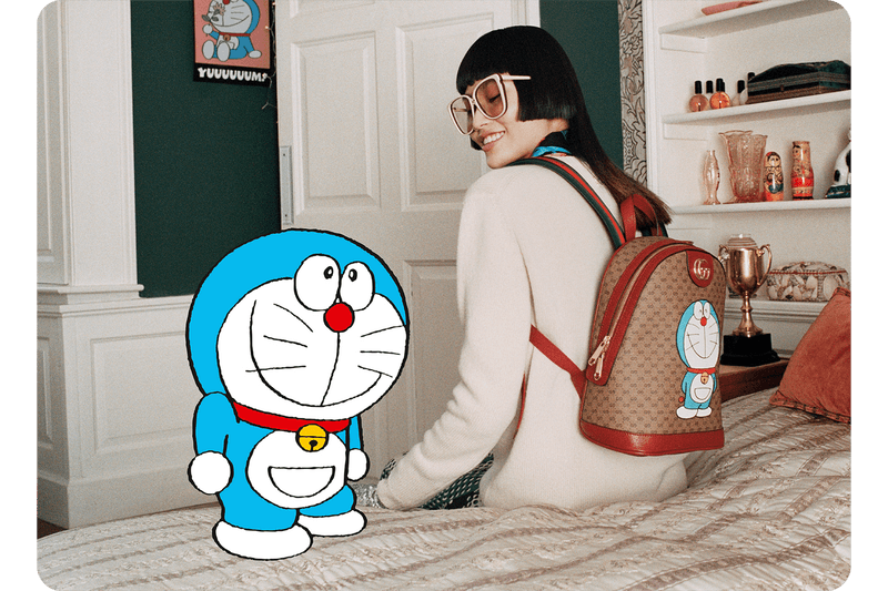 doraemon gucci collaboration collection lunar chinese new year campaign handbags phone cases sneakers release