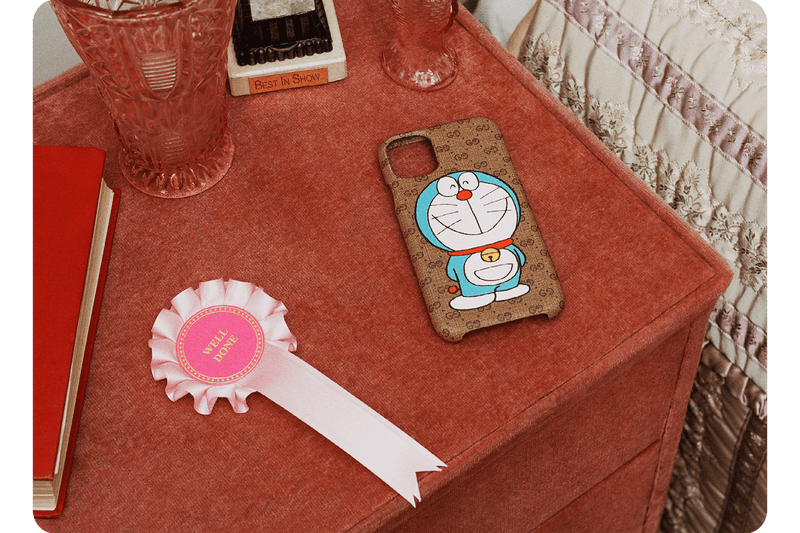 doraemon gucci collaboration collection lunar chinese new year campaign handbags phone cases sneakers release