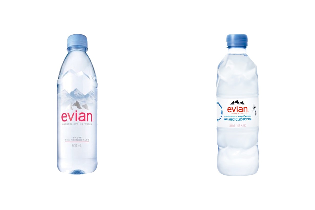 evian virgil abloh new design bottle water recycled