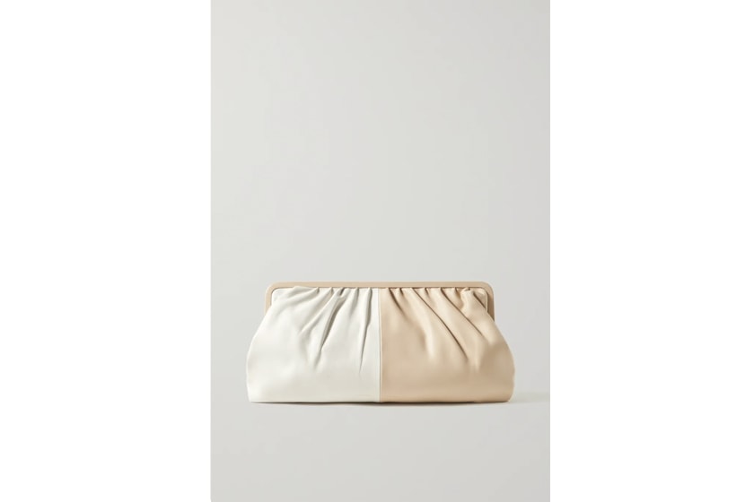 Celia two-tone leather clutch