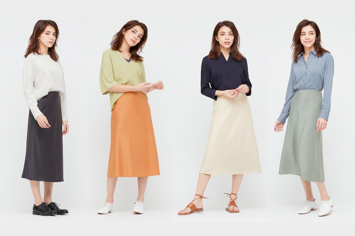 uniqlo satin skirt basic elegant can't miss