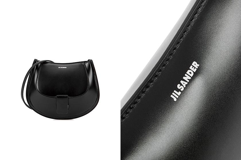 Jil Sander Crescent mini black leather cross-body bag