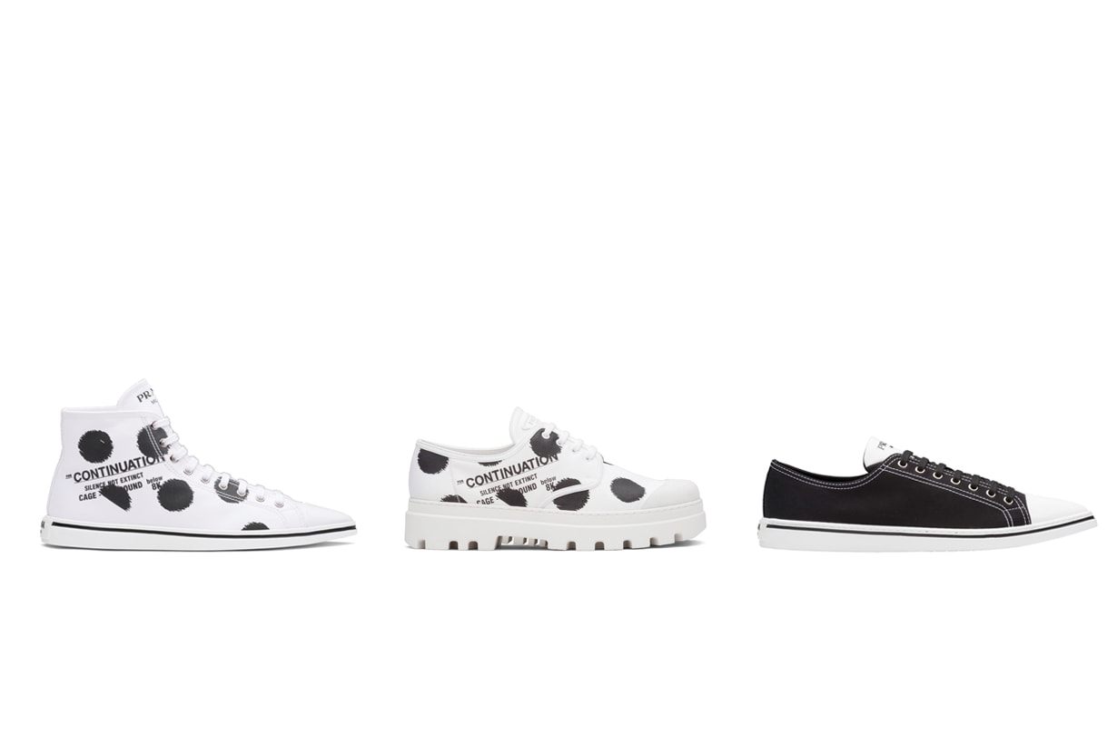 prada 2021 ss raf dots handbags Miuccia sneakers hat