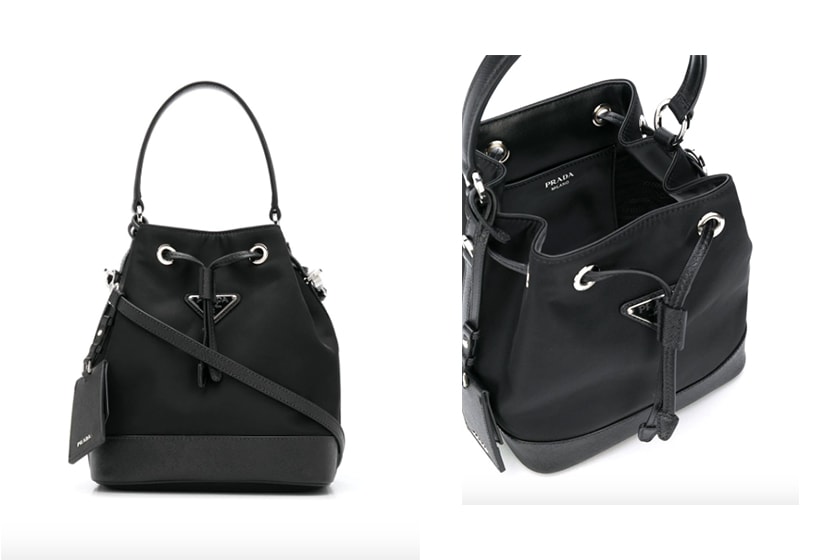 Prada logo-plaque bucket bag