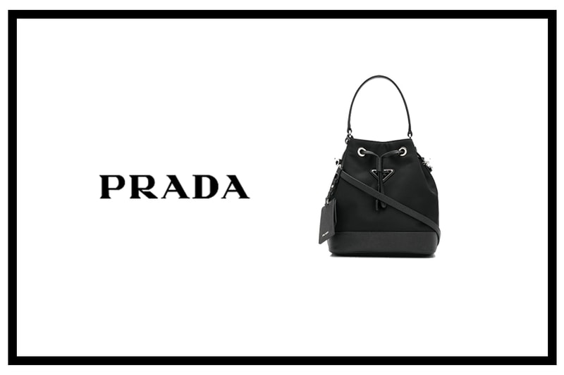 Prada logo-plaque bucket bag