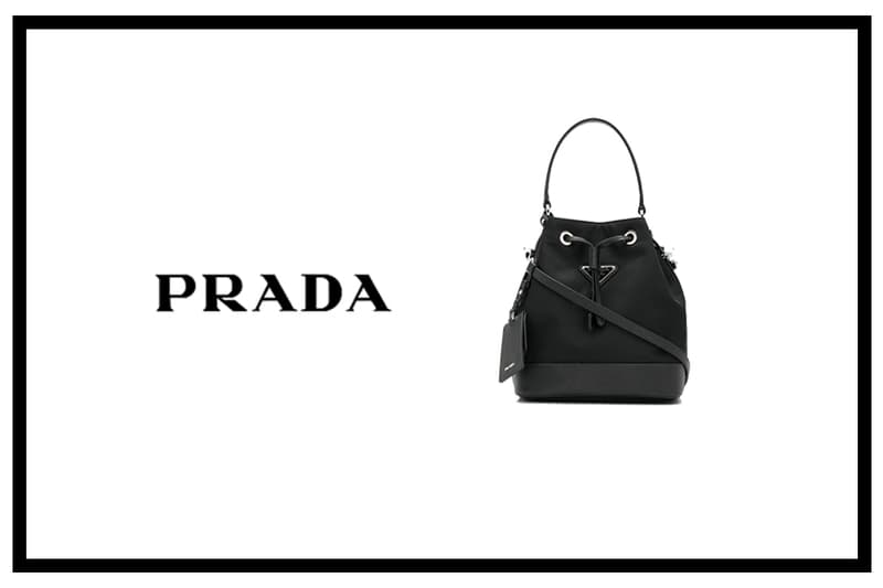 Prada logo-plaque bucket bag