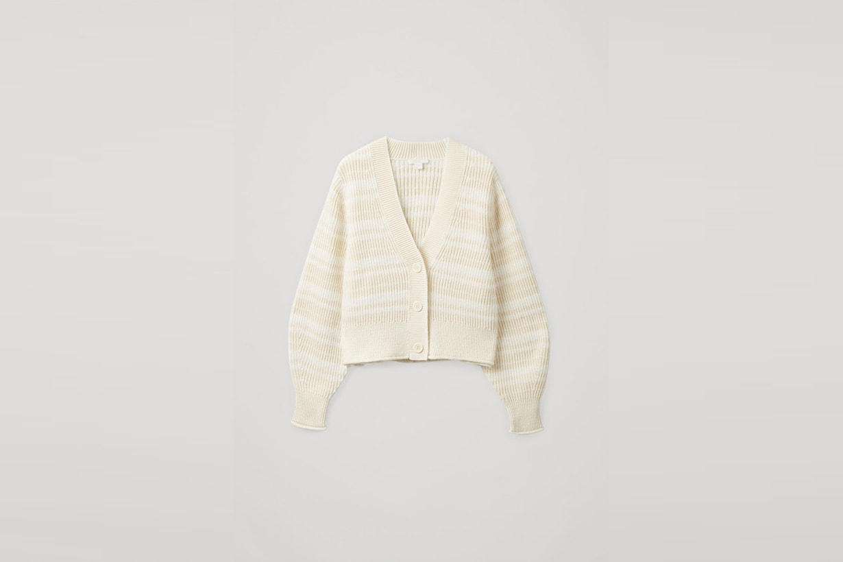 cos striped v-neck cardigan vest 2021ss