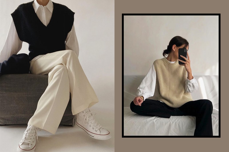 spring-outfit-idea-knitted-vest-layering