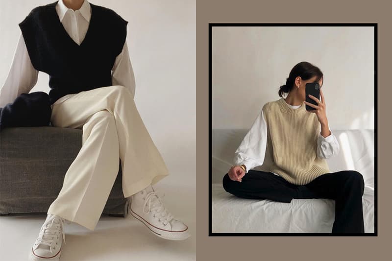 spring-outfit-idea-knitted-vest-layering