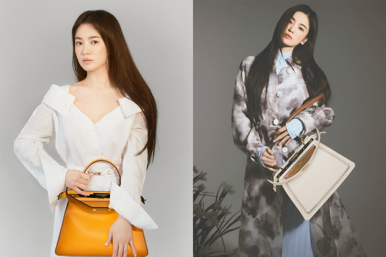 Song Hye Kyo Fendi Korean Brand Ambassador Handbags Trend Peekaboo Karligraphy Tresor Bucket Bag Kan U Shoulder Bag Baguette