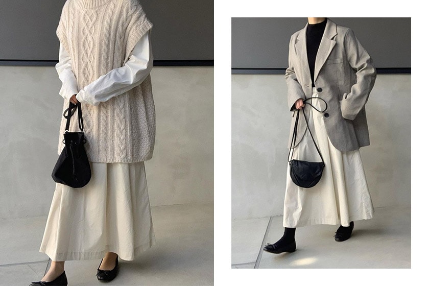 MUJI High Density Weave pleated Skirt Japanese Girl