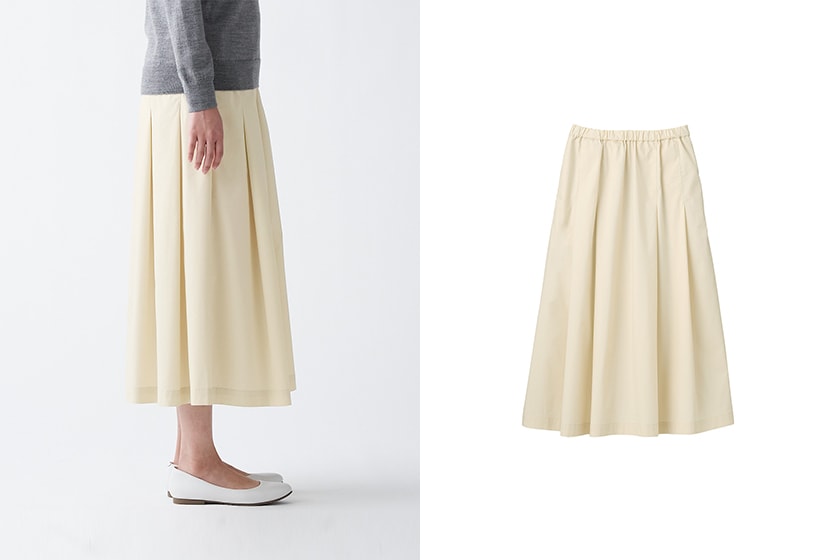 MUJI High Density Weave pleated Skirt Japanese Girl