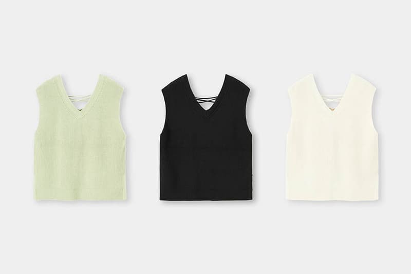 GU Back lace-up knit vest 2021 ss wear