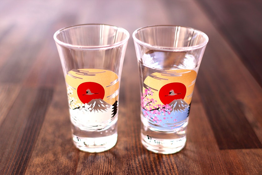 Marumo Takagi Japan Sake Glass Sakura Fujisan