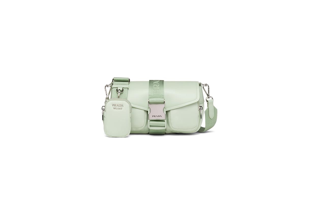 Prada Pocket nylon and brushed leather bag handbags 2021