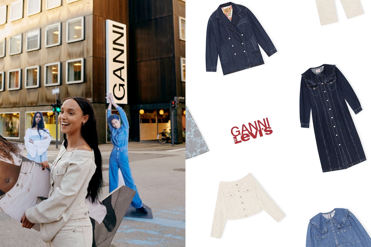 levi's ganni 2021 collabration jeans jacket dress denim where buy