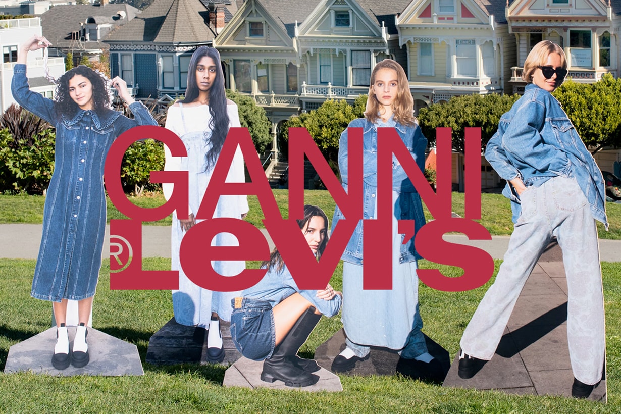 levi's ganni 2021 collabration jeans jacket dress denim where buy