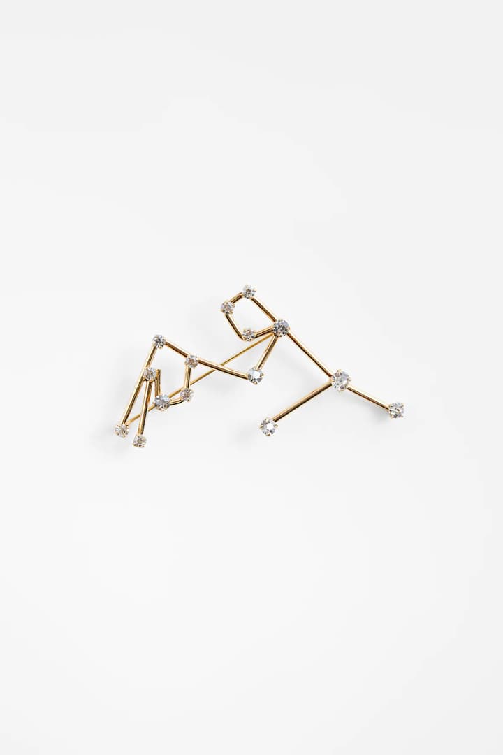 Zara Horoscope Brooch collection 2021 Spring Summer Fashion items accessories Aries Taurus Gemini Cancer Leo Virgo Libra Scorpio Sagittarius Capricorn Aquarius Pisces
