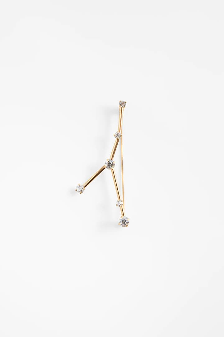 Zara Horoscope Brooch collection 2021 Spring Summer Fashion items accessories Aries Taurus Gemini Cancer Leo Virgo Libra Scorpio Sagittarius Capricorn Aquarius Pisces