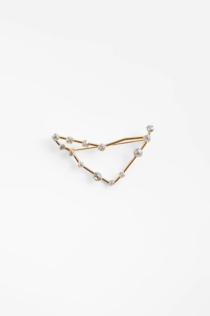 Zara Horoscope Brooch collection 2021 Spring Summer Fashion items accessories Aries Taurus Gemini Cancer Leo Virgo Libra Scorpio Sagittarius Capricorn Aquarius Pisces