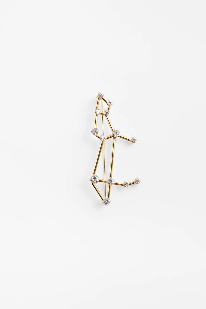 Zara Horoscope Brooch collection 2021 Spring Summer Fashion items accessories Aries Taurus Gemini Cancer Leo Virgo Libra Scorpio Sagittarius Capricorn Aquarius Pisces