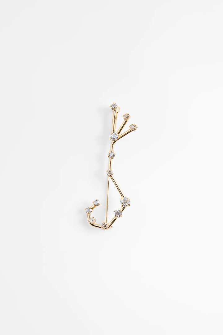 Zara Horoscope Brooch collection 2021 Spring Summer Fashion items accessories Aries Taurus Gemini Cancer Leo Virgo Libra Scorpio Sagittarius Capricorn Aquarius Pisces