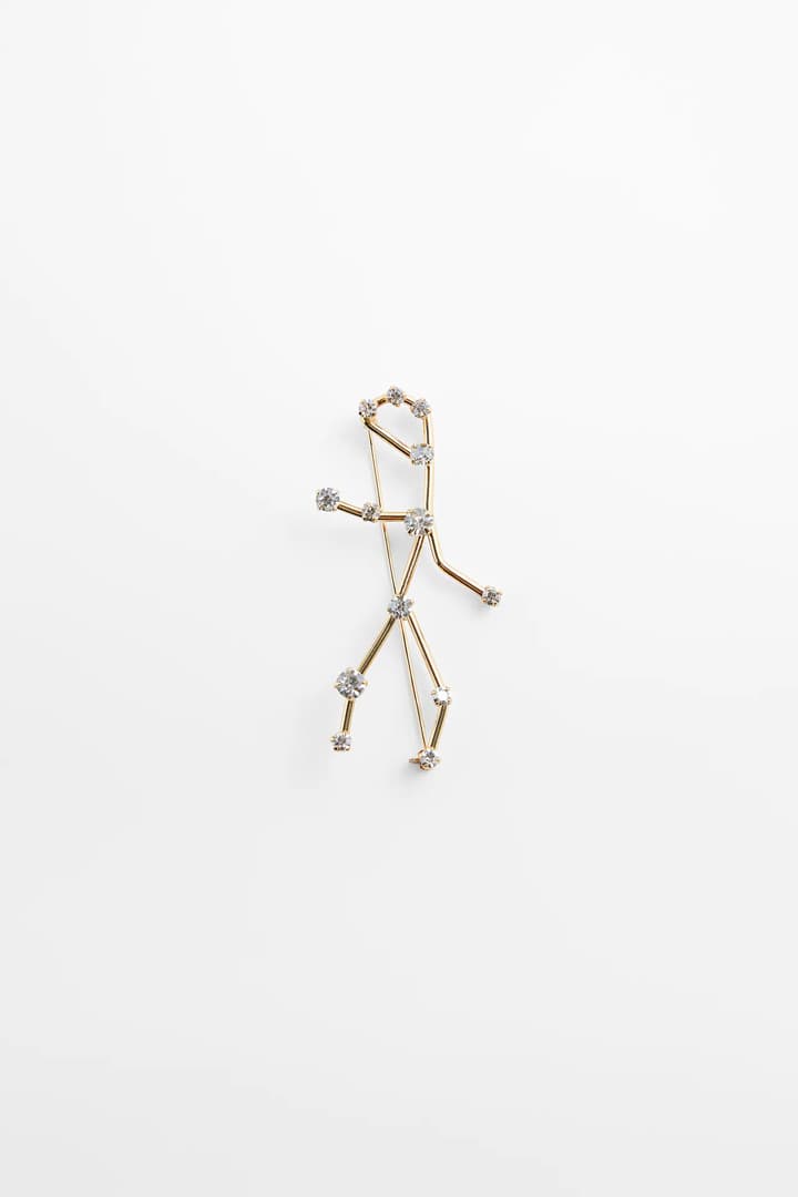 Zara Horoscope Brooch collection 2021 Spring Summer Fashion items accessories Aries Taurus Gemini Cancer Leo Virgo Libra Scorpio Sagittarius Capricorn Aquarius Pisces