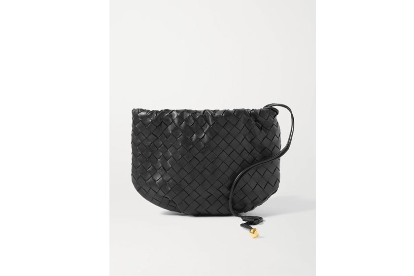 The Mini Bulb gathered intrecciato leather shoulder bag