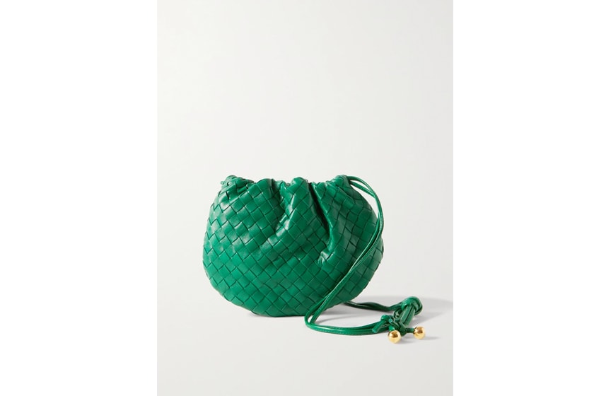 The Mini Bulb gathered intrecciato leather shoulder bag
