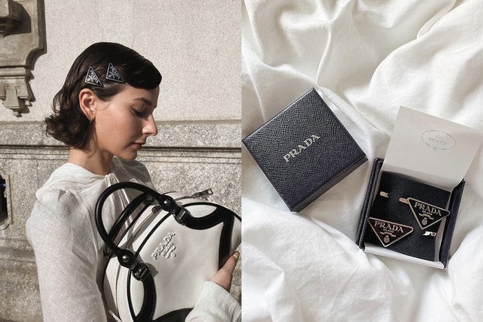 Prada 金屬髮夾和法式髮圈,時髦小資女生收進化妝包!