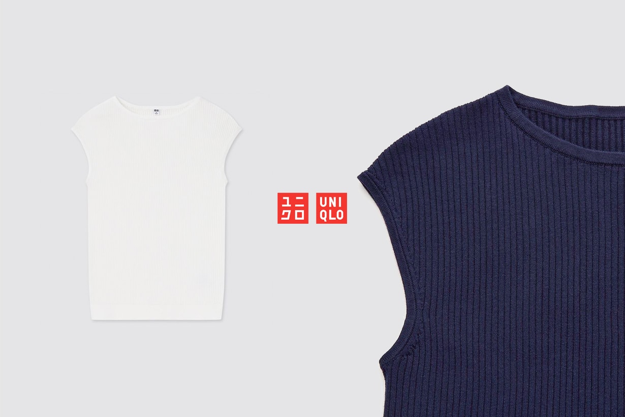uniqlo tops 2021 ss knit thiner supima cotton french sleeve