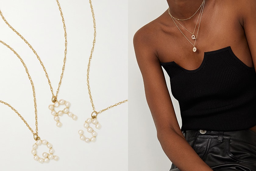 2021 summer Alphabet necklace ring Net-a-Porter