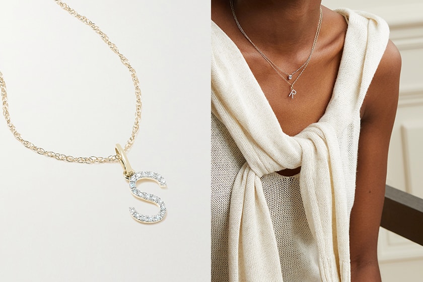 2021 summer Alphabet necklace ring Net-a-Porter