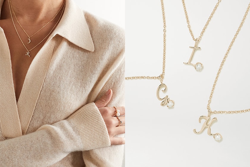 2021 summer Alphabet necklace ring Net-a-Porter