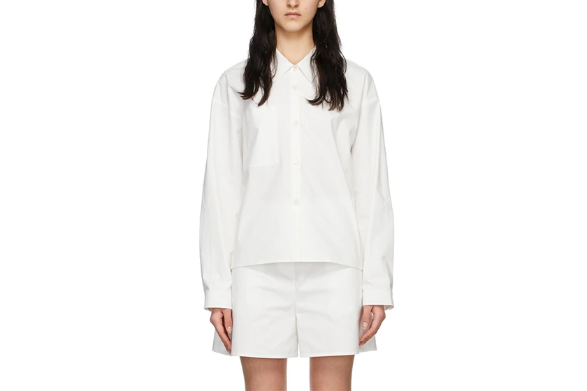 White Reverse Pocket Shirt