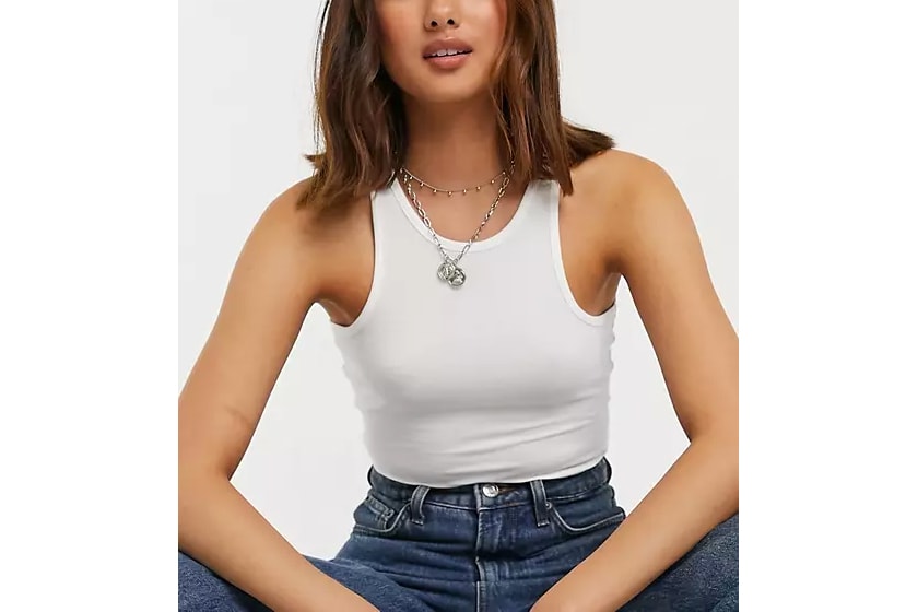 Free People high neck ribbed tank top