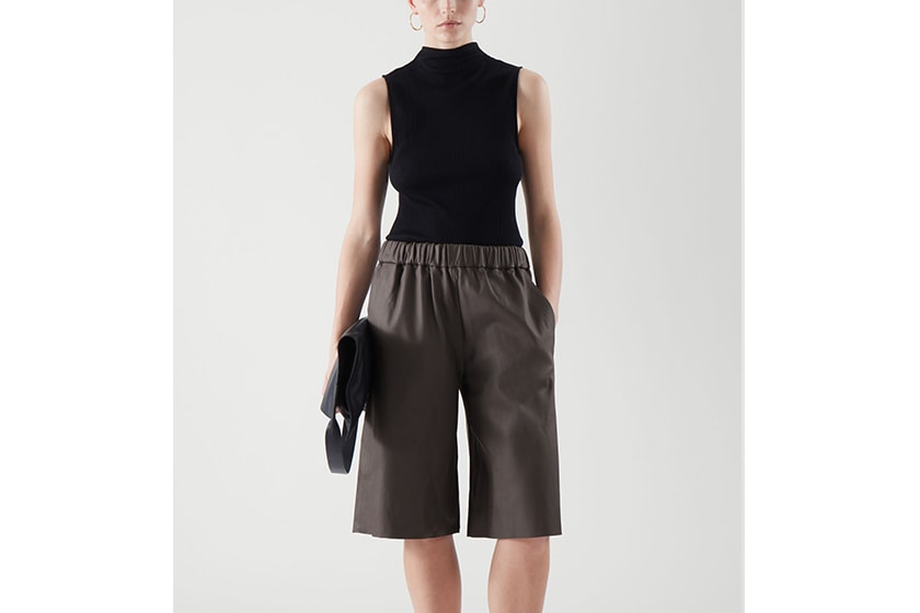 LEATHER BERMUDA SHORTS