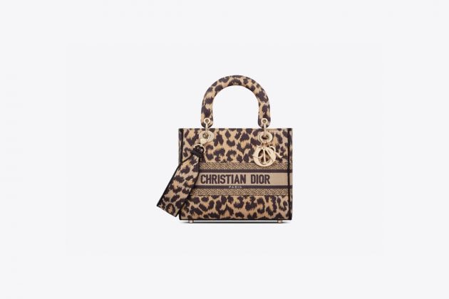 dior leopard handbag 2021 fall book tote lady d-lite saddle