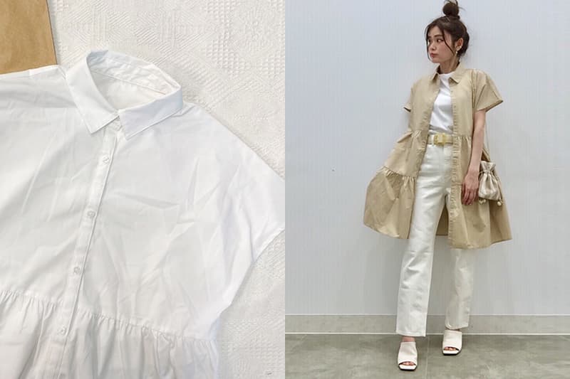 GU Tiered mini shirt dress 2021ss