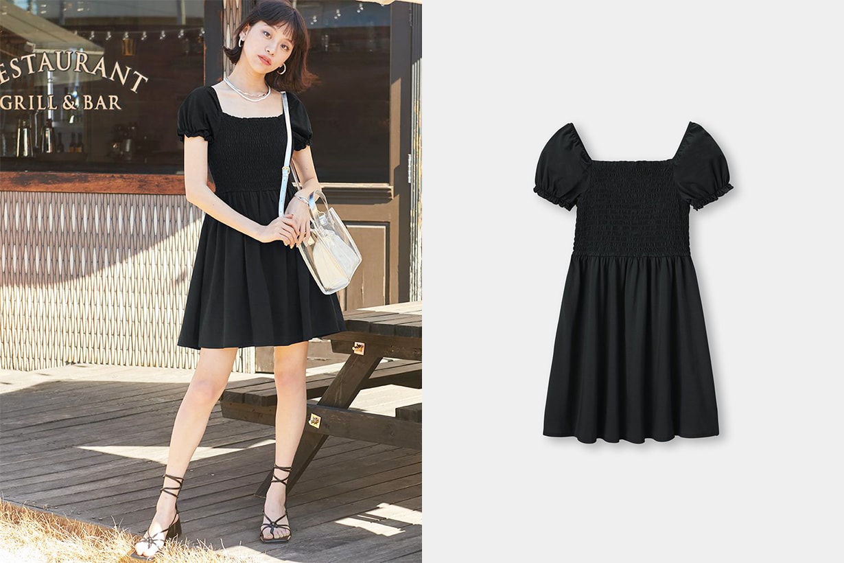 GU Square neck dress little black dress 2021 spring summer fashion trends fashion items mini dress