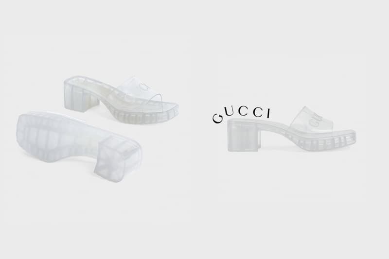 gucci plastique mule heel slide sandal 2021 ss transparent