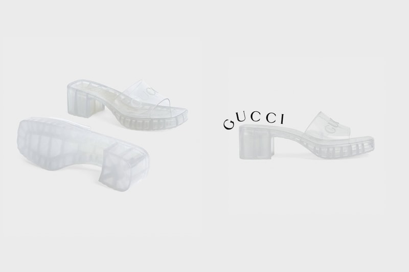 gucci plastique mule heel slide sandal 2021 ss transparent