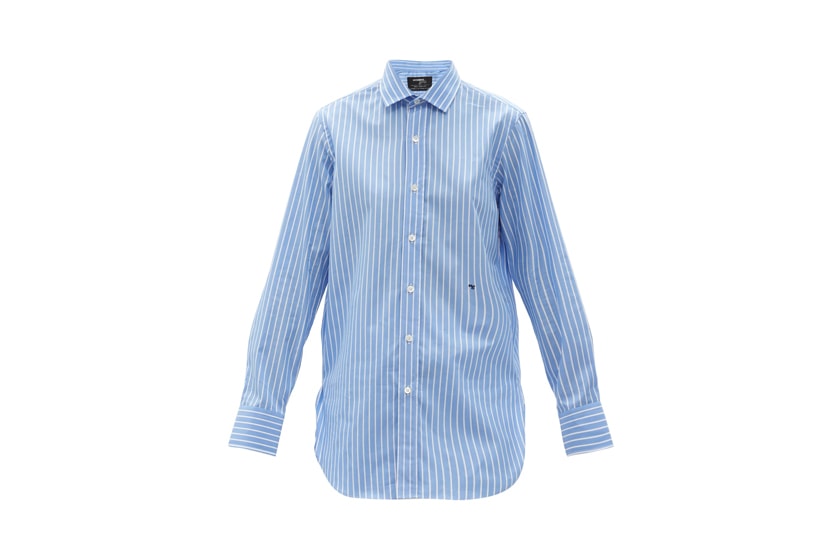 Logo-embroidered cotton-twill shirt