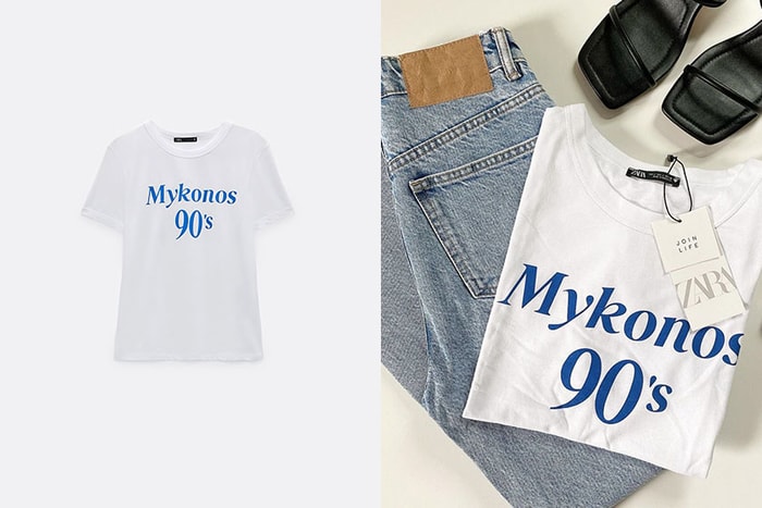 默默賣到翻:ZARA 復古文字 Tee,搭配牛仔褲超顯瘦!